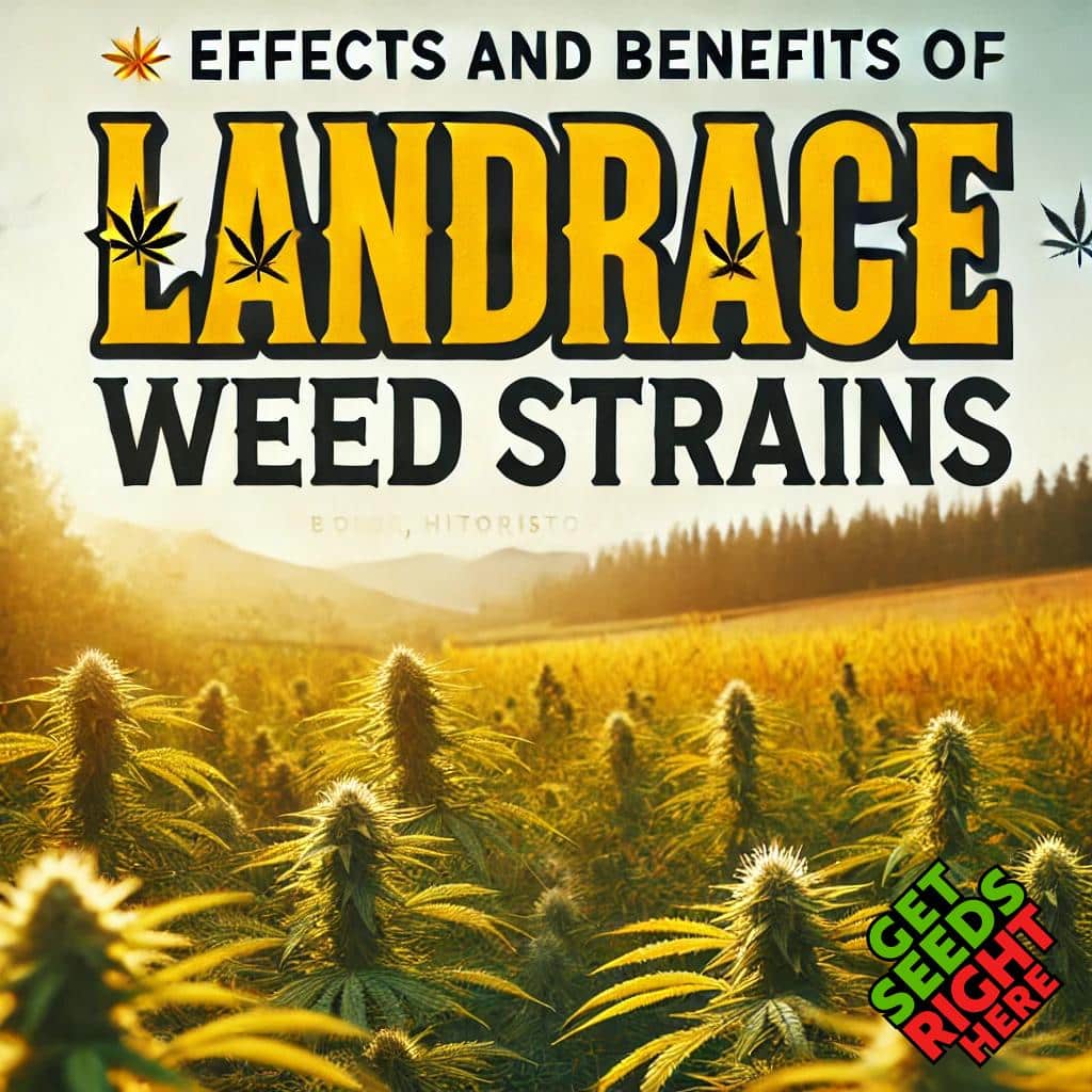 A bright cannabis field shines under golden sunlight. 