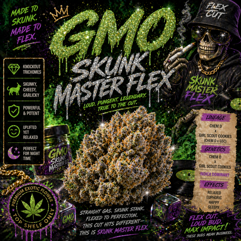 GMO strain Skunkmasterflex cut