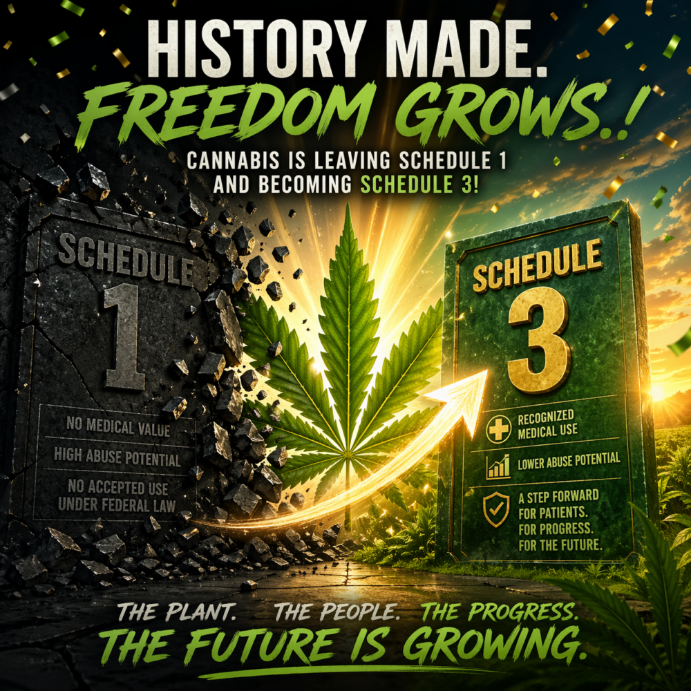cannabis is leaving schedule 1 and becoming schedule 3