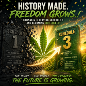 cannabis is leaving schedule 1 and becoming schedule 3
