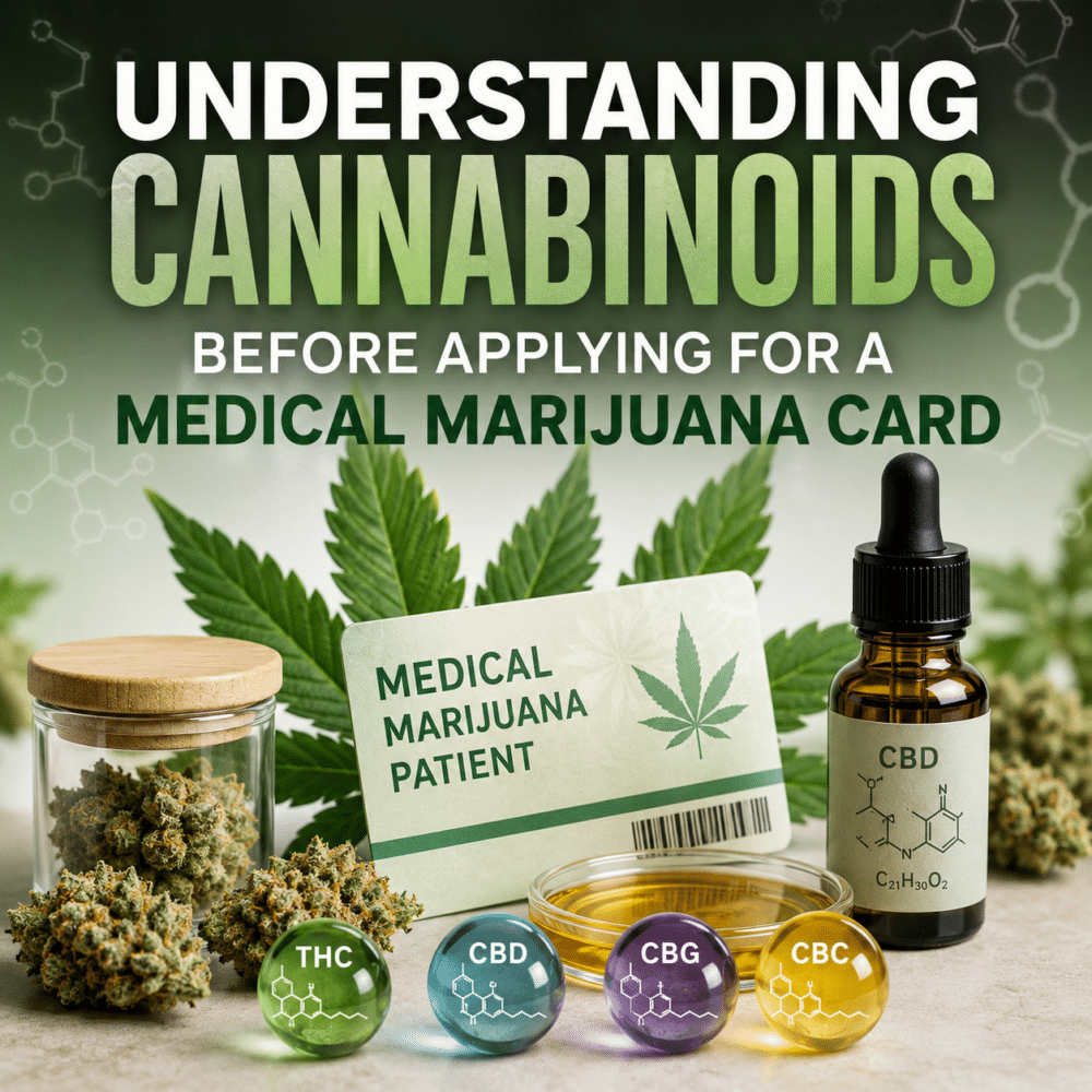 Understanding cannabinoids before applying for a medical marijuana card - THC, CBD, CBG and CBC with a medical marijuana patient card